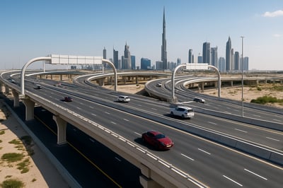 Modern toll road infrastructure in Dubai Modern toll road infrastructure in Dubai
